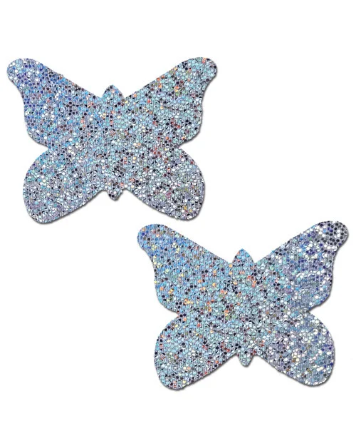 Pastease Silver Glitter Butterfly Nipple Pasties