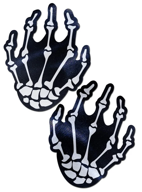Pastease White Boney Skeleton Hands Nipple Pasties