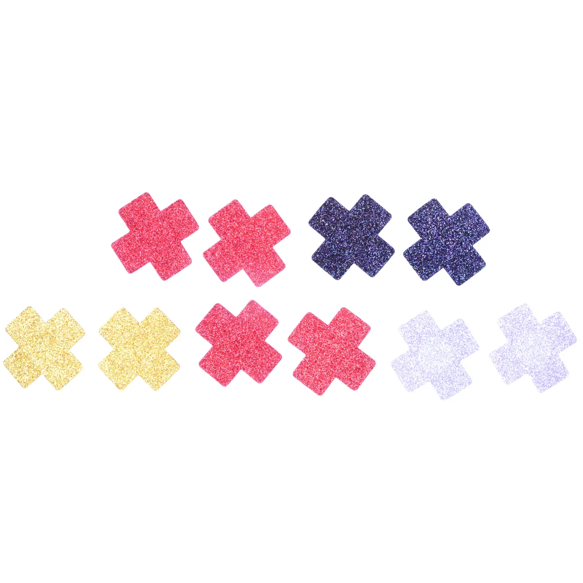 Pasties - Small Glitter CrossAssorted color Nipple Covers 5Pair