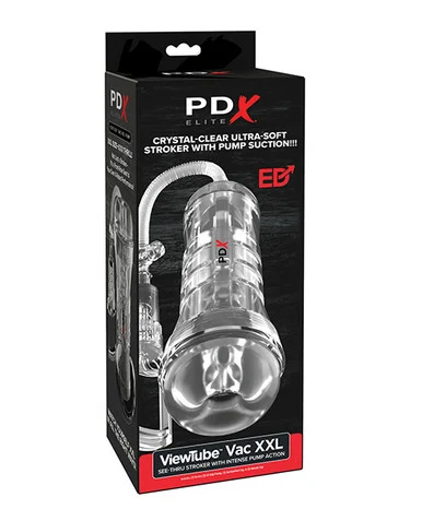 PDX Elite Crystal Clear Stroker with Pump Suction