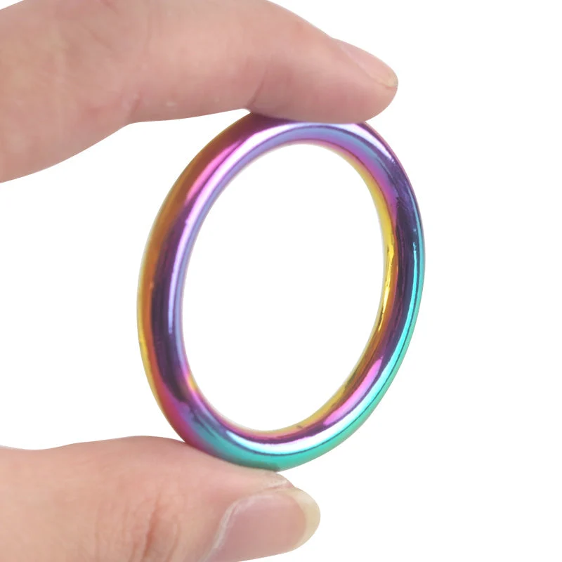 Penis Ring Seamless Stainless Steel Cockring Rainbow (3 size option)