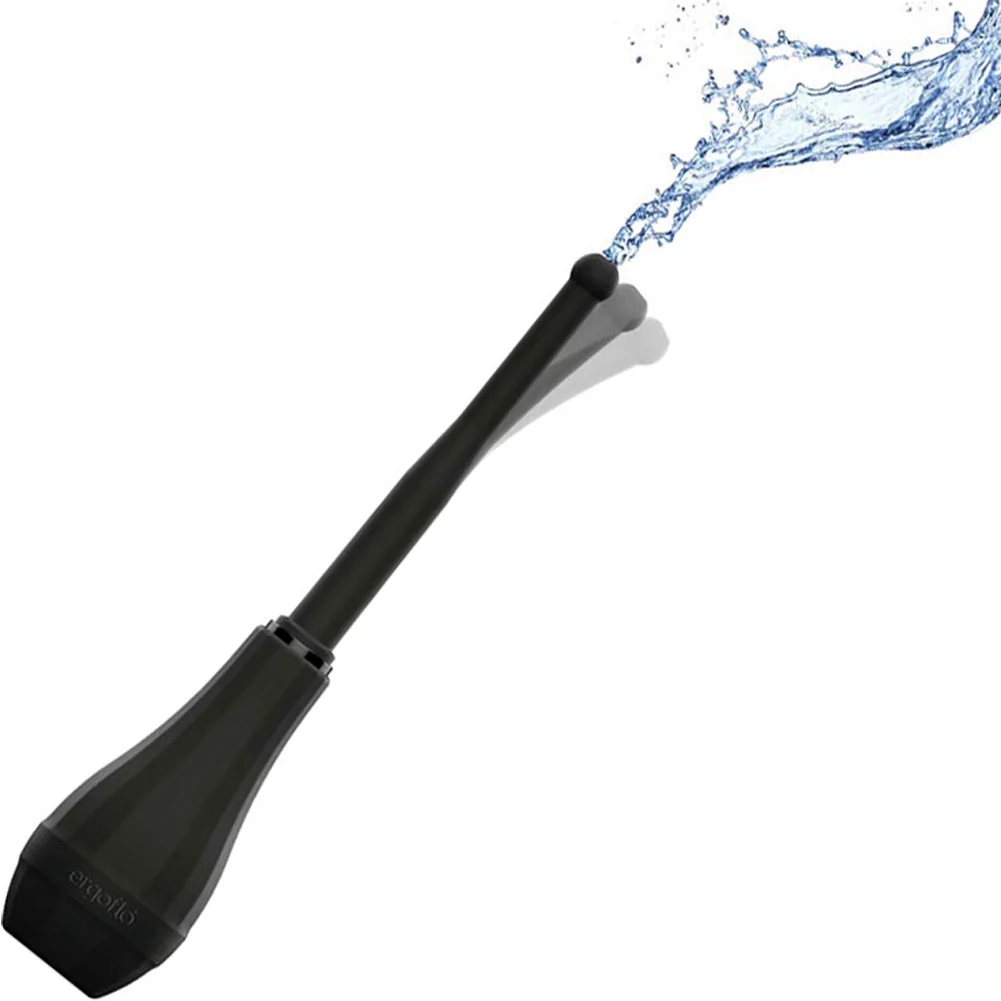 Perfect Fit Ergoflo Director Silicone Flex-Tip Anal Douche, 8", Black