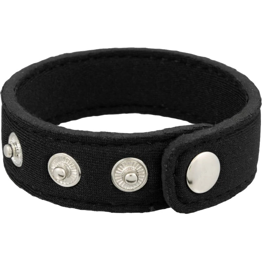 Perfect Fit Neoprene Snap Adjustable Penis Ring, Black