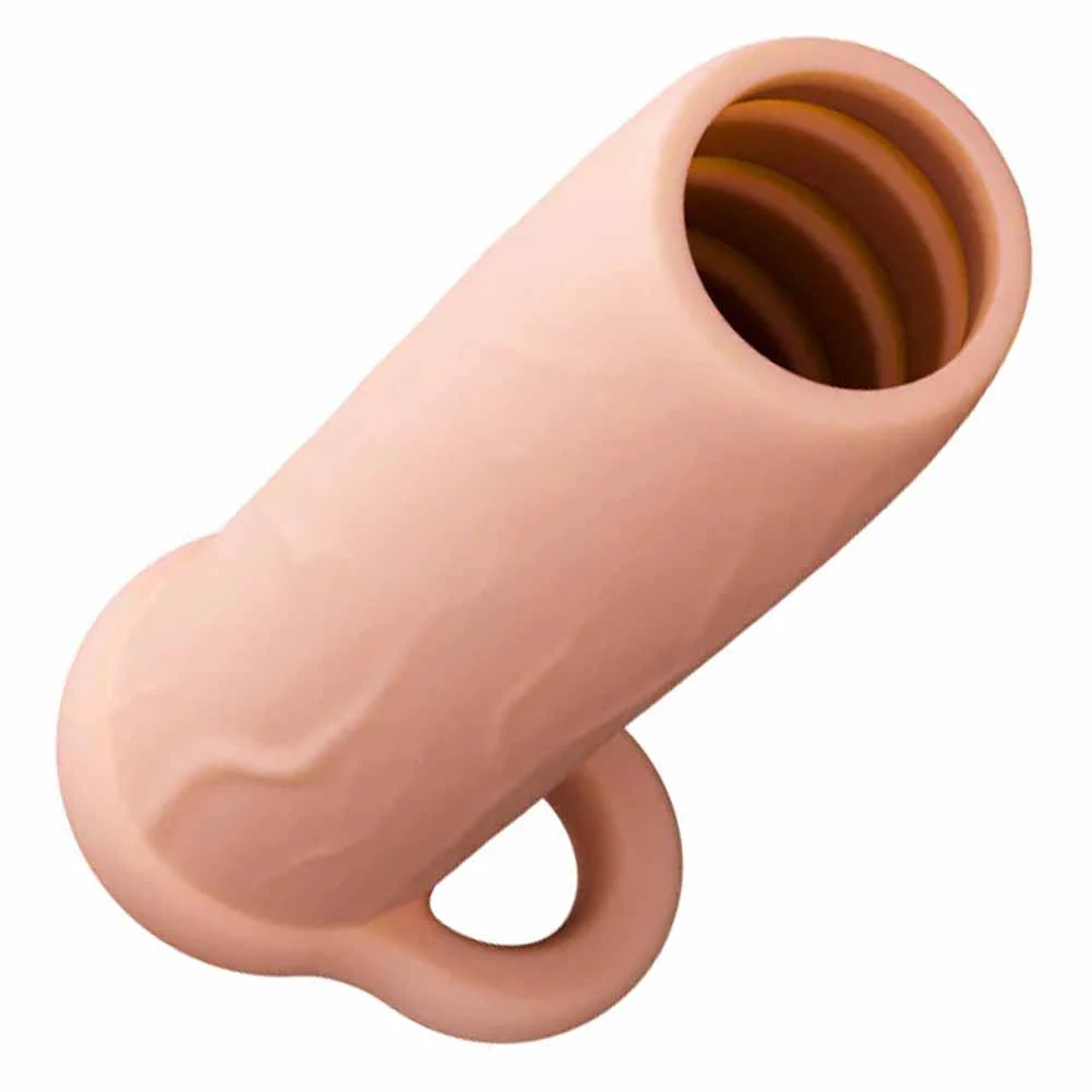Performance Girth Enhancement Sleeve with Ball Strap, 5.75", Vanilla