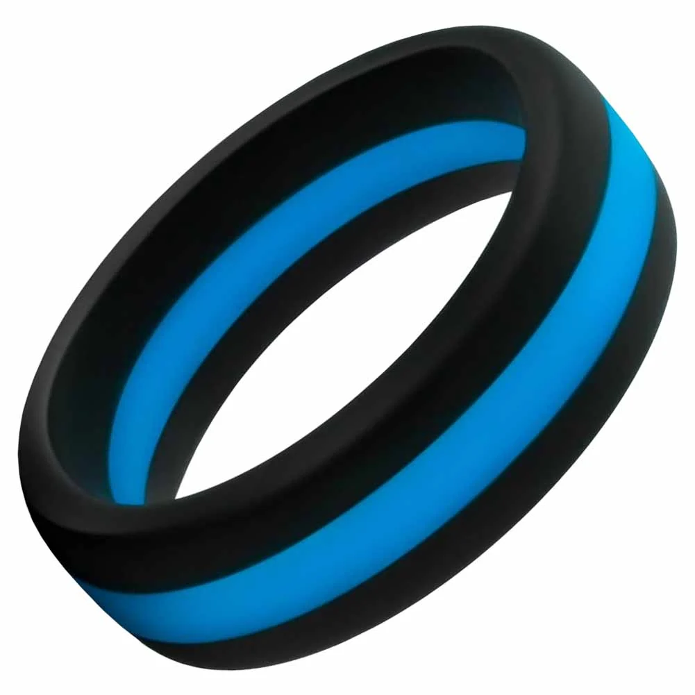 Performance Pro Wide Silicone Penis Ring, 1.5", Black/Indigo