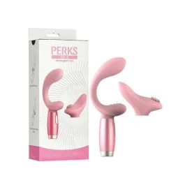 Perks Ex 3 GC Dual Vibrator Clitoral Stimulator Peach Pink