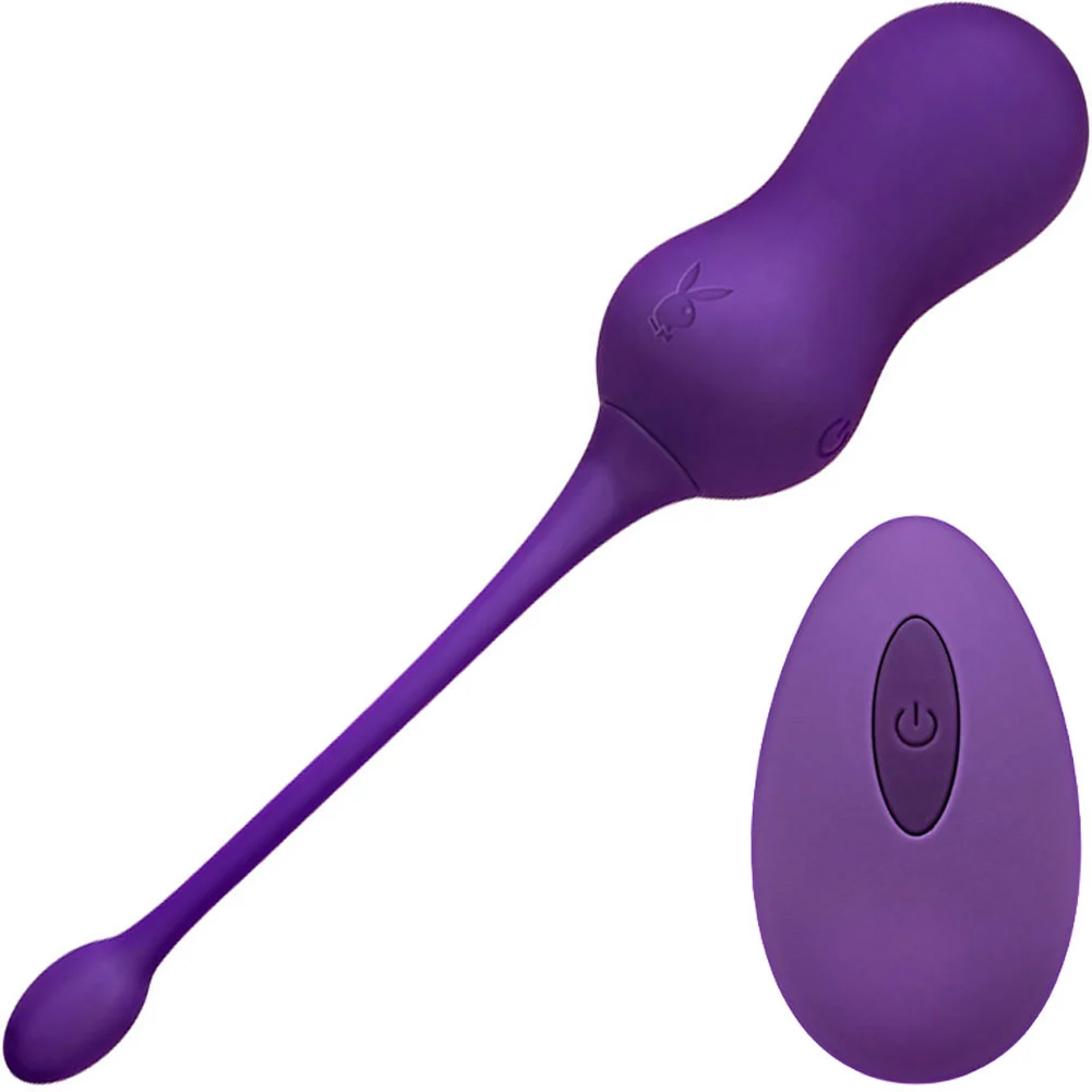 Playboy Double Time Remote Controlled Silicone Dual Kegel Balls, Acai