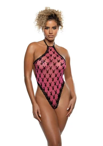 Playboy Lingerie Ravishing Bunny Halter Teddy