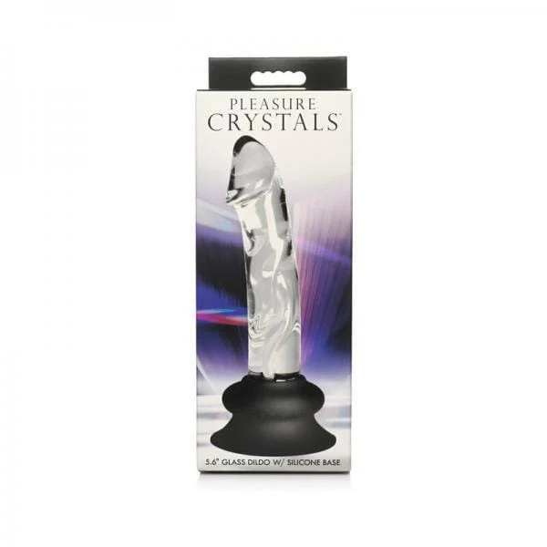 Pleasure Crystals 5.6″ Glass Dildo with Suction Cup Base