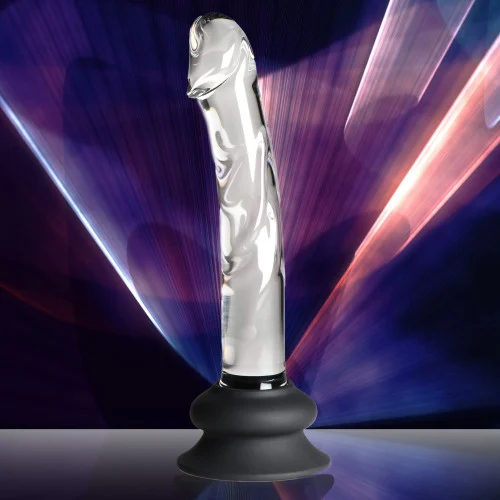 Pleasure Crystals 7 Inch Glass Dildo with Silicone Base
