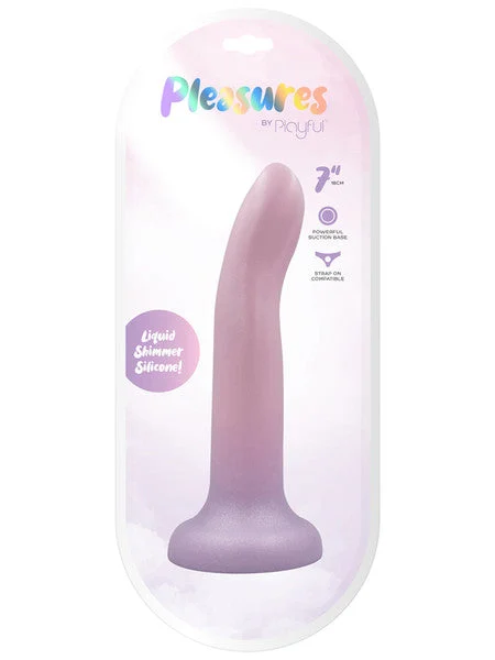PLEASURESBY PLAYFUL 7 INCH DONG PINK TO PURPLE