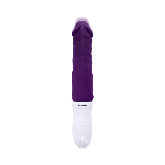 Plum Thrust Rechargeable Silicone Dildo - Purple/White