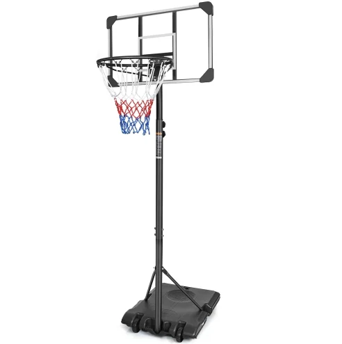 Portable Basketball Goal System With Stable Base And Wheels, Use For Indoor Outdoor Teenagers Youth Height Adjustable 5.6 To 7ft Basketball Hoop