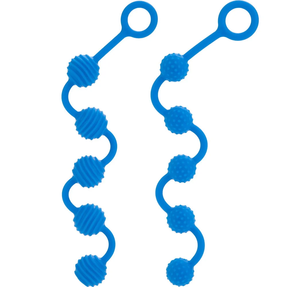 Posh Textured Silicone O Beads, Blue