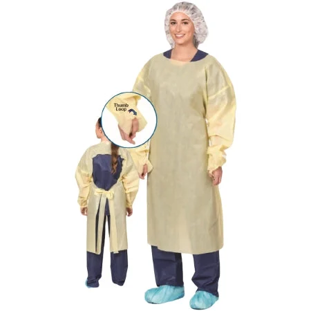 Precept 50095 Protective Procedure Gown 100 pcs, Yellow, Disposable, AAMI Level 2, Non-Sterile, One Size