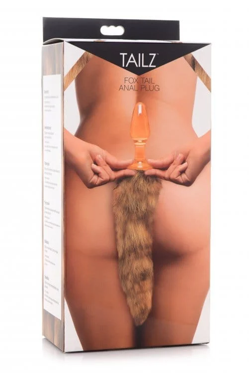 Premium Fox Tail Butt Plug – Luxury Orange Glass Anal Toy