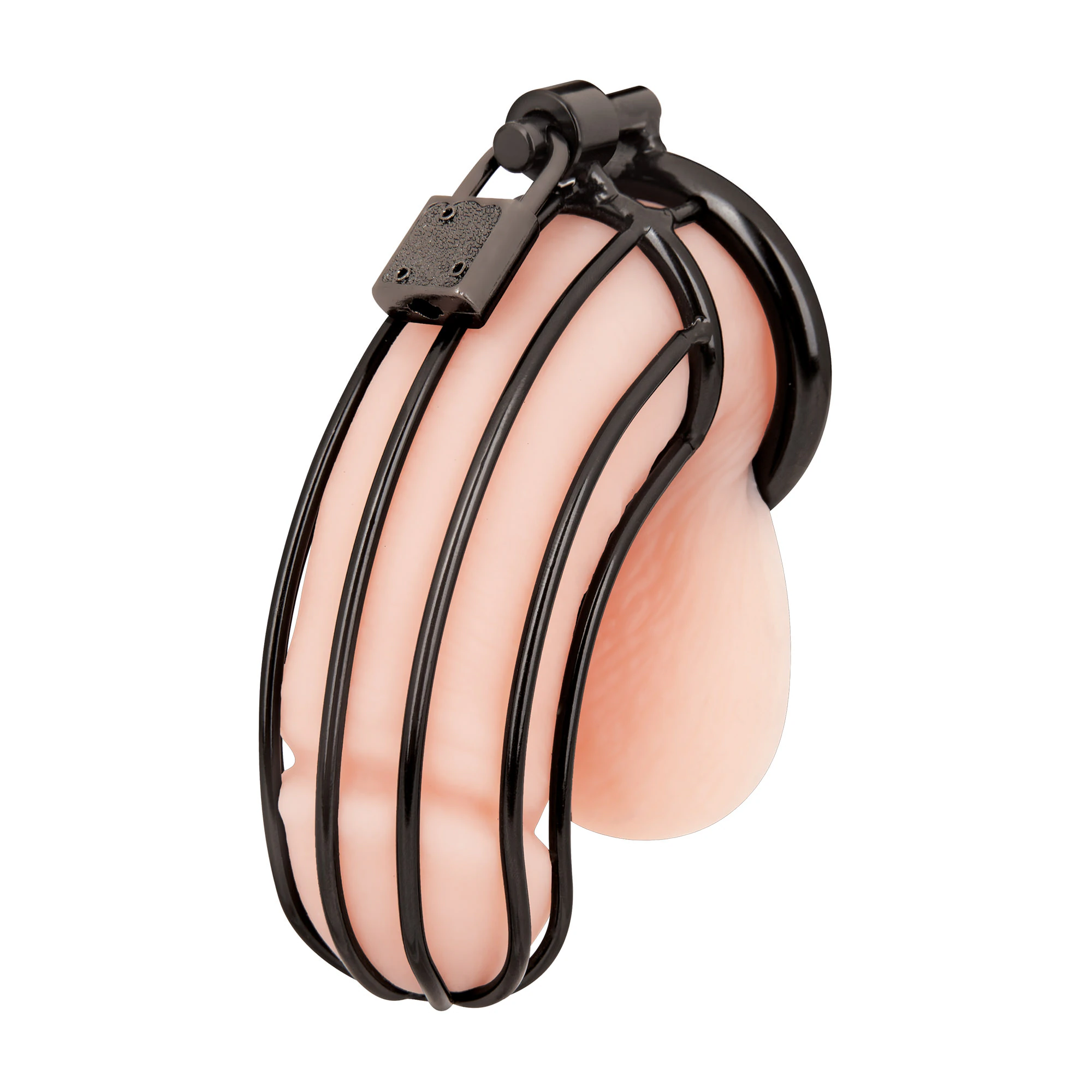 prisoner stainless steel cock cage - black