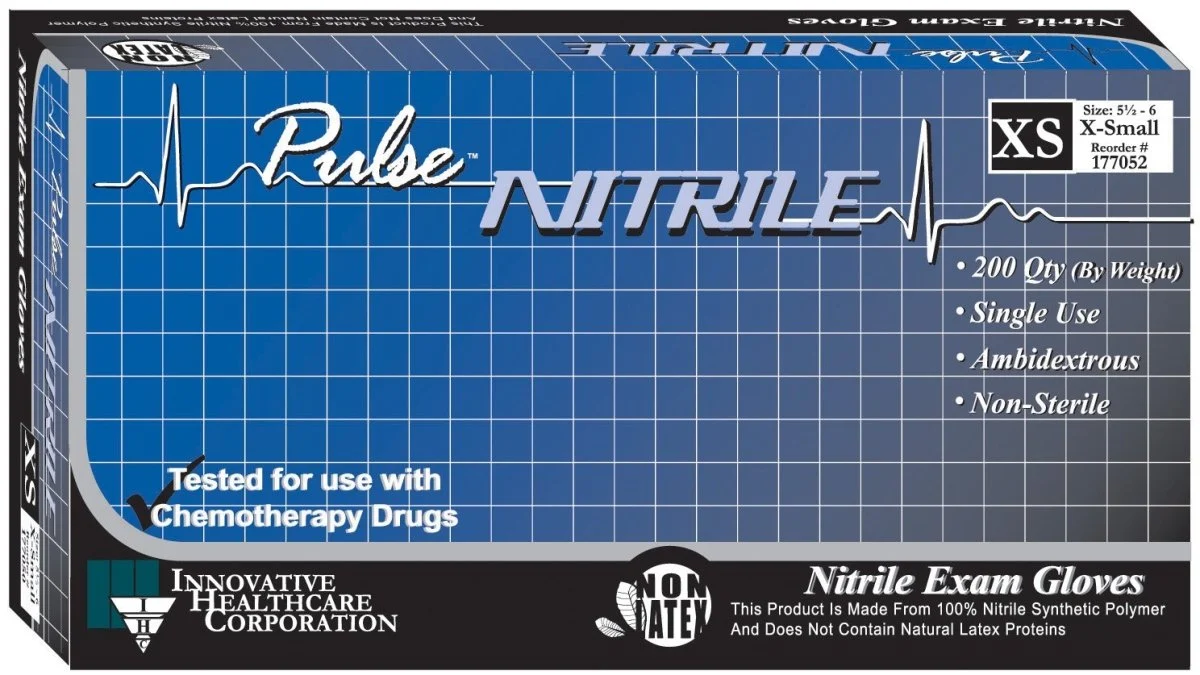 Pulse Nitrile Standard Cuff Length Exam Gloves