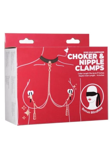 Punishment Choker & Nipple Clamps