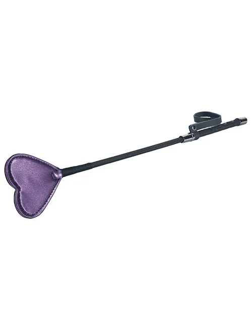 Purple Faux Leather Heart Riding Crop