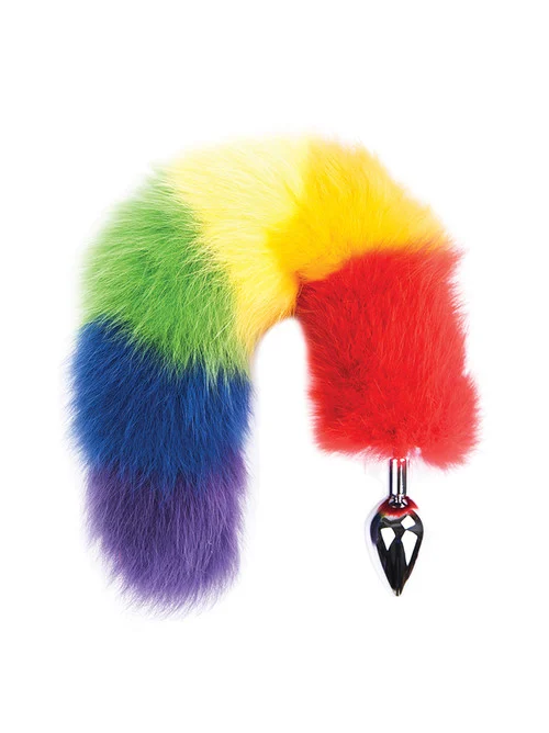 Rainbow Foxy Tail Butt Plug