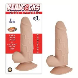 Realcocks Dual Layered Number 1 Flesh 5 1/2 inch Dildo