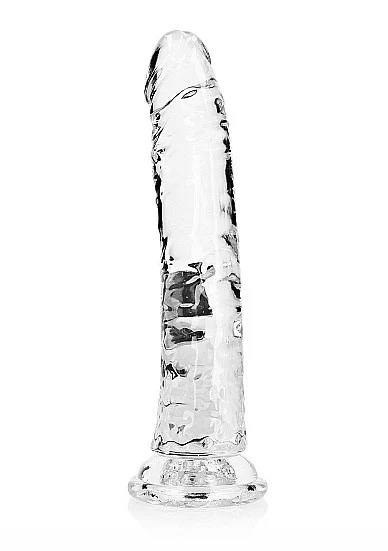 RealRock Crystal Clear Slim 8 Inch Dildo