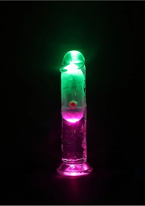 RealRock LED Lights Vibrating 6 Inch Dildo No Balls