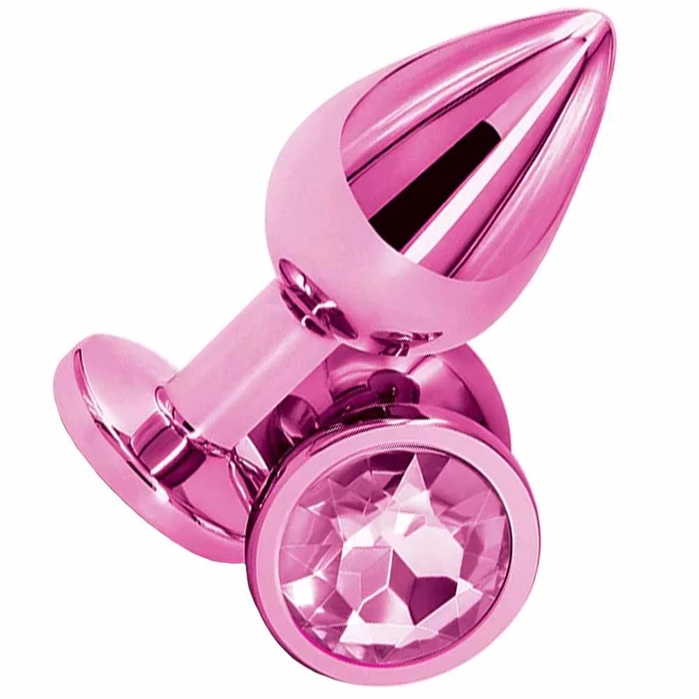 Rear Assets Tapered Metal Butt Plug, Medium, Pink