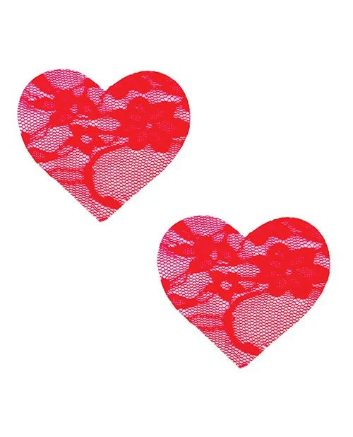 Red Lace Heart Pasties