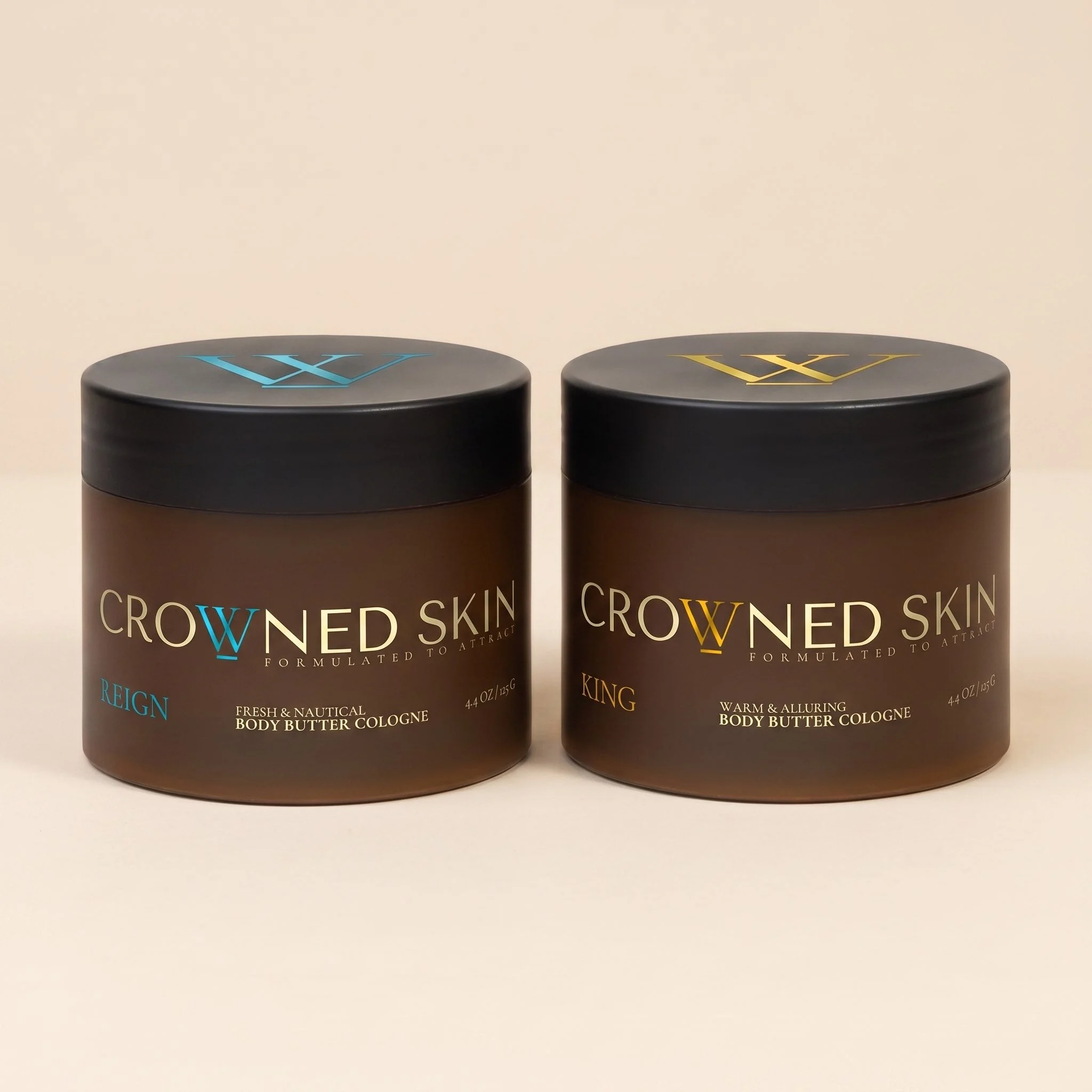 Reign & King Body Butter Duo - 2 Full-Size Jars (Bundle Deal)