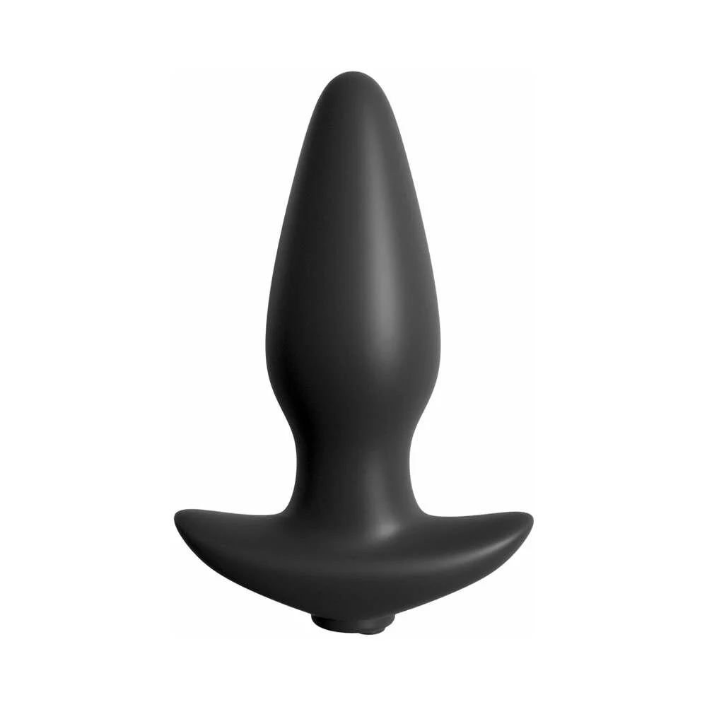 Remote Control Silicone Butt Plug, Anal Fantasy Collection Black