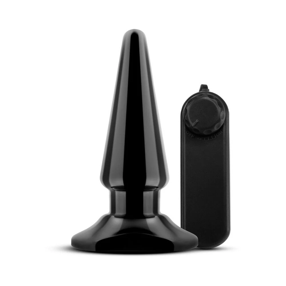 Remote-Controlled Vibrating Butt Plug, Anal Adventures Basic Black