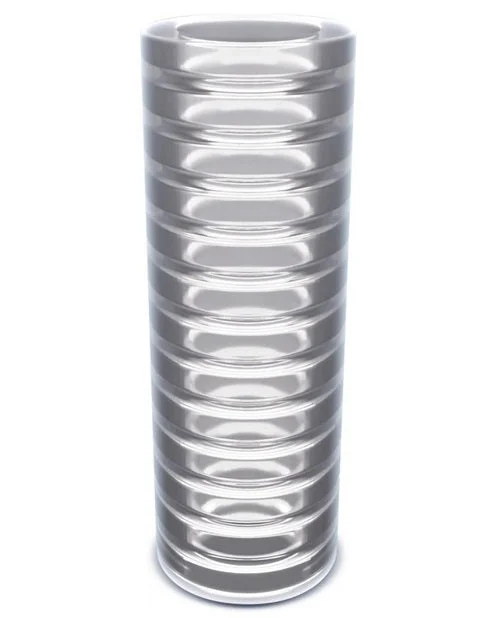 Rize Ribz Self Lubricating Stroker Dual End Masturbator - Clear