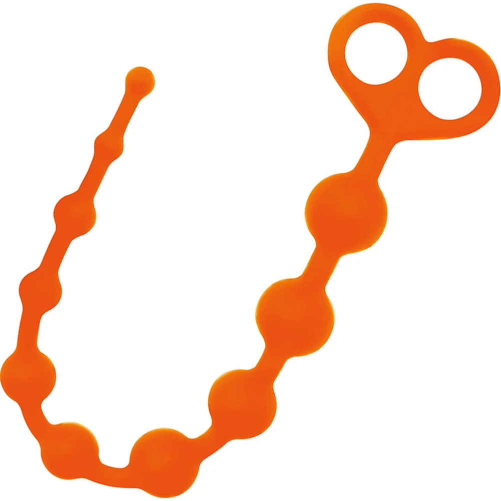 Rooster Perfect 10 Beginner Anal Beads, 13", Neon Orange