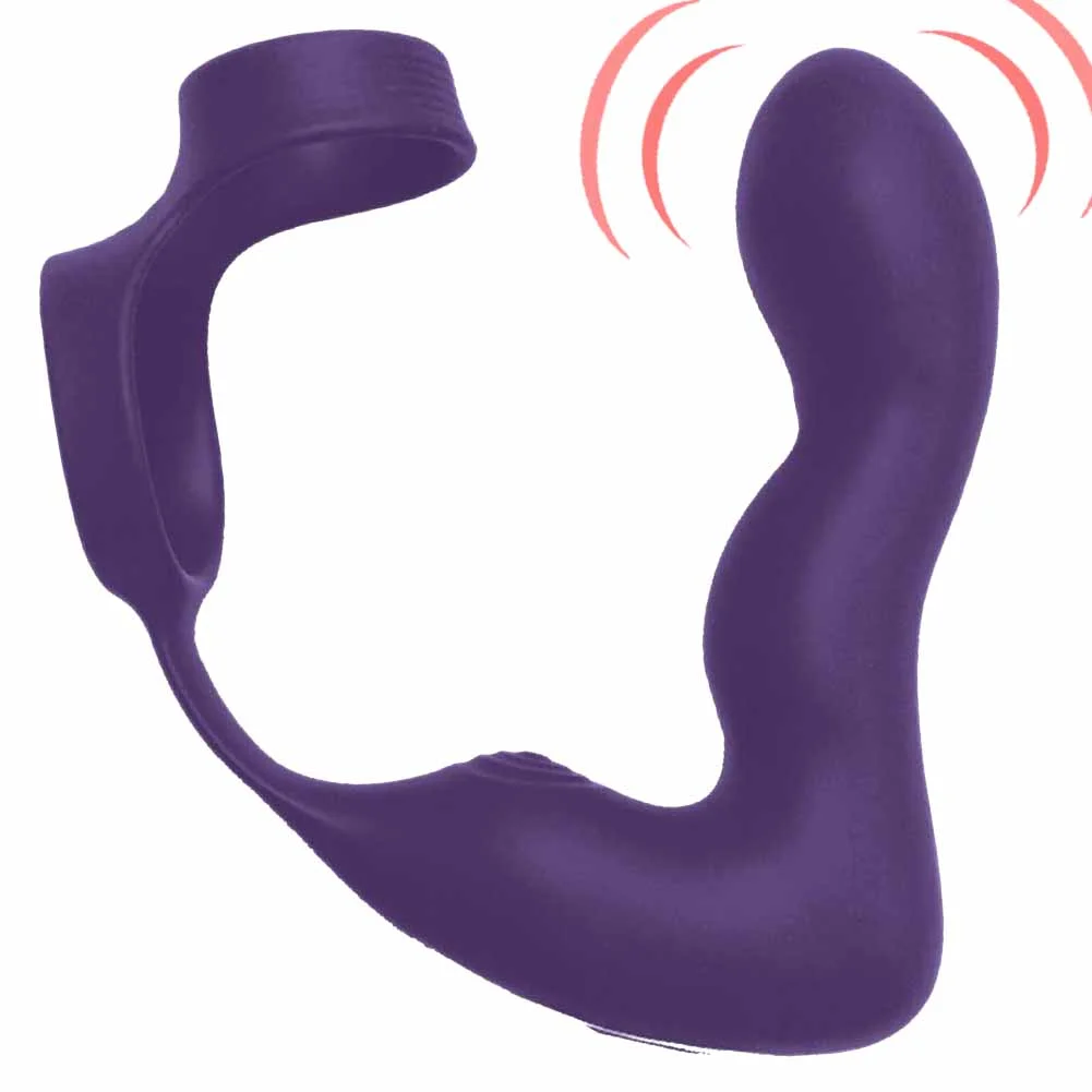 The Royale Inflatable P-Spot Vibe with Ball Strap, 4.5", Purple
