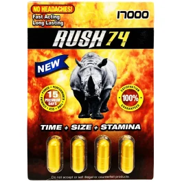 Rush 74 Gold 4 Pills Pack 17000 Male Enhancement Pill