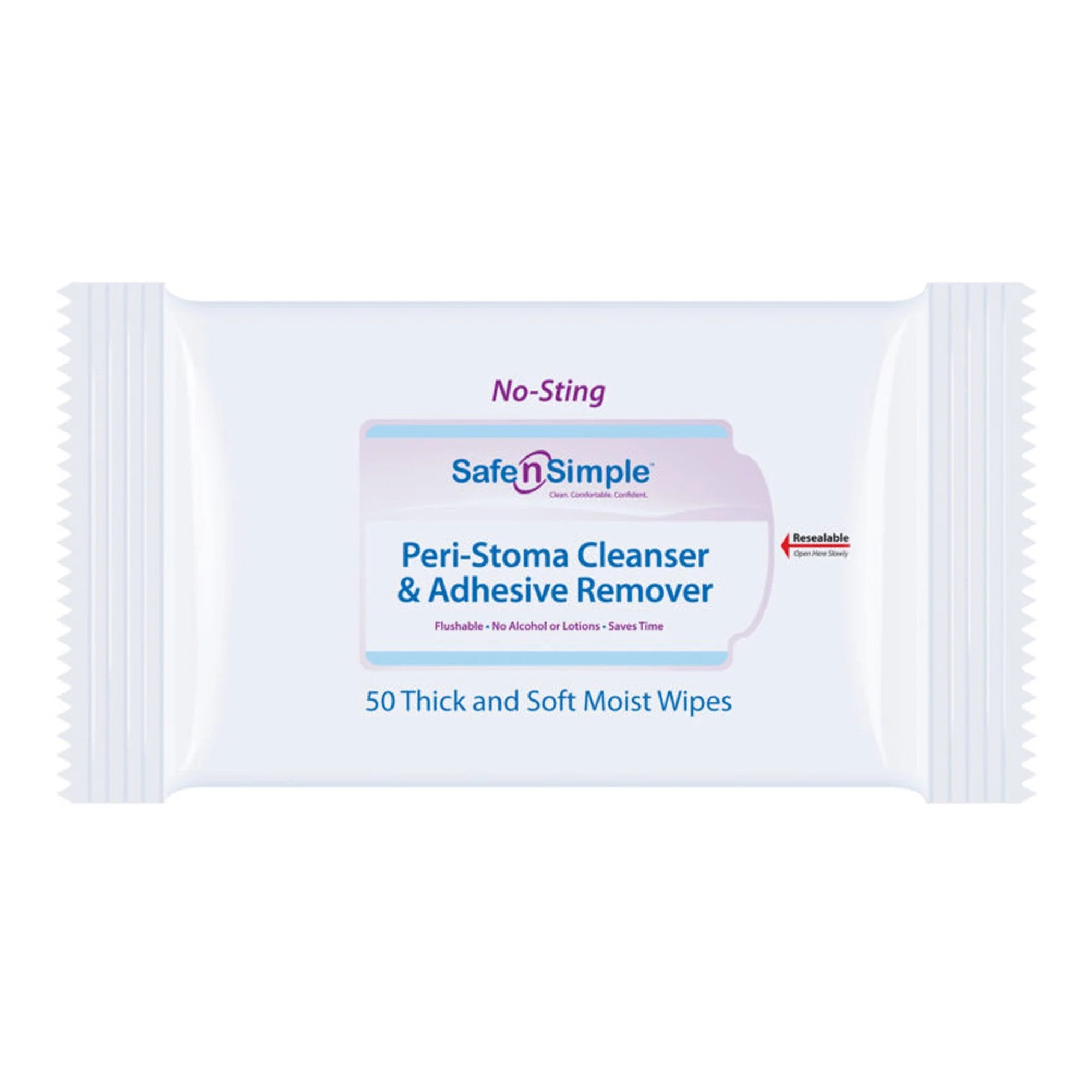 Safe N Simple Peri-Stoma Cleanser and Adhesive Remover Wipes (12 Count)