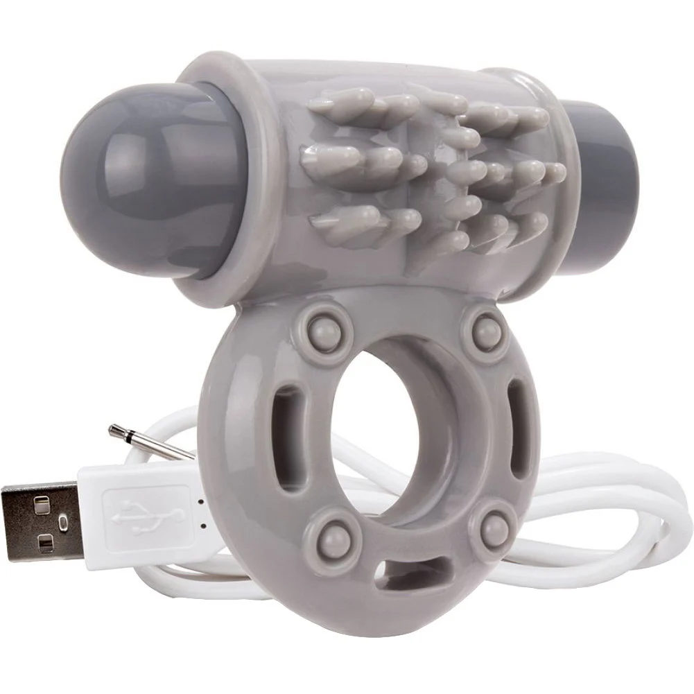 Screaming O Charged O-Wow Penis Ring with Rechargeable Vibrating Bullet, Grey