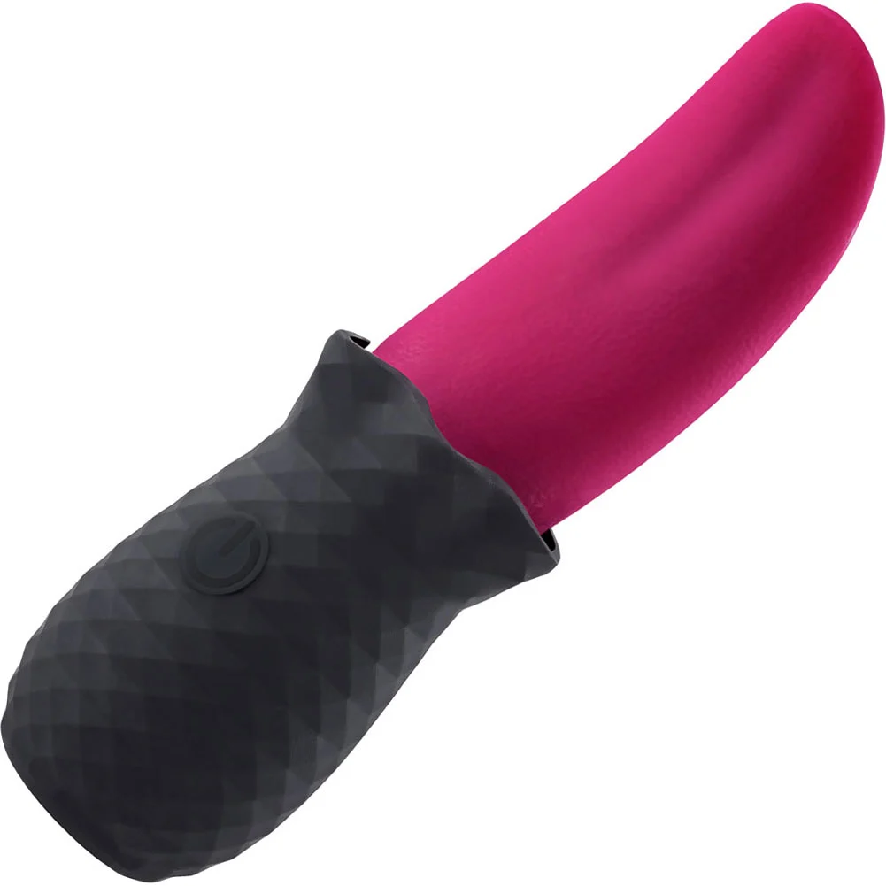 Selopa Tongue Teaser Rechargeable Silicone Vibrator, 6", Pink/Black