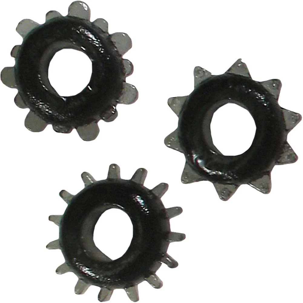 Sensual Pleasure Erection Jelly Rings, Pack of 3, Black