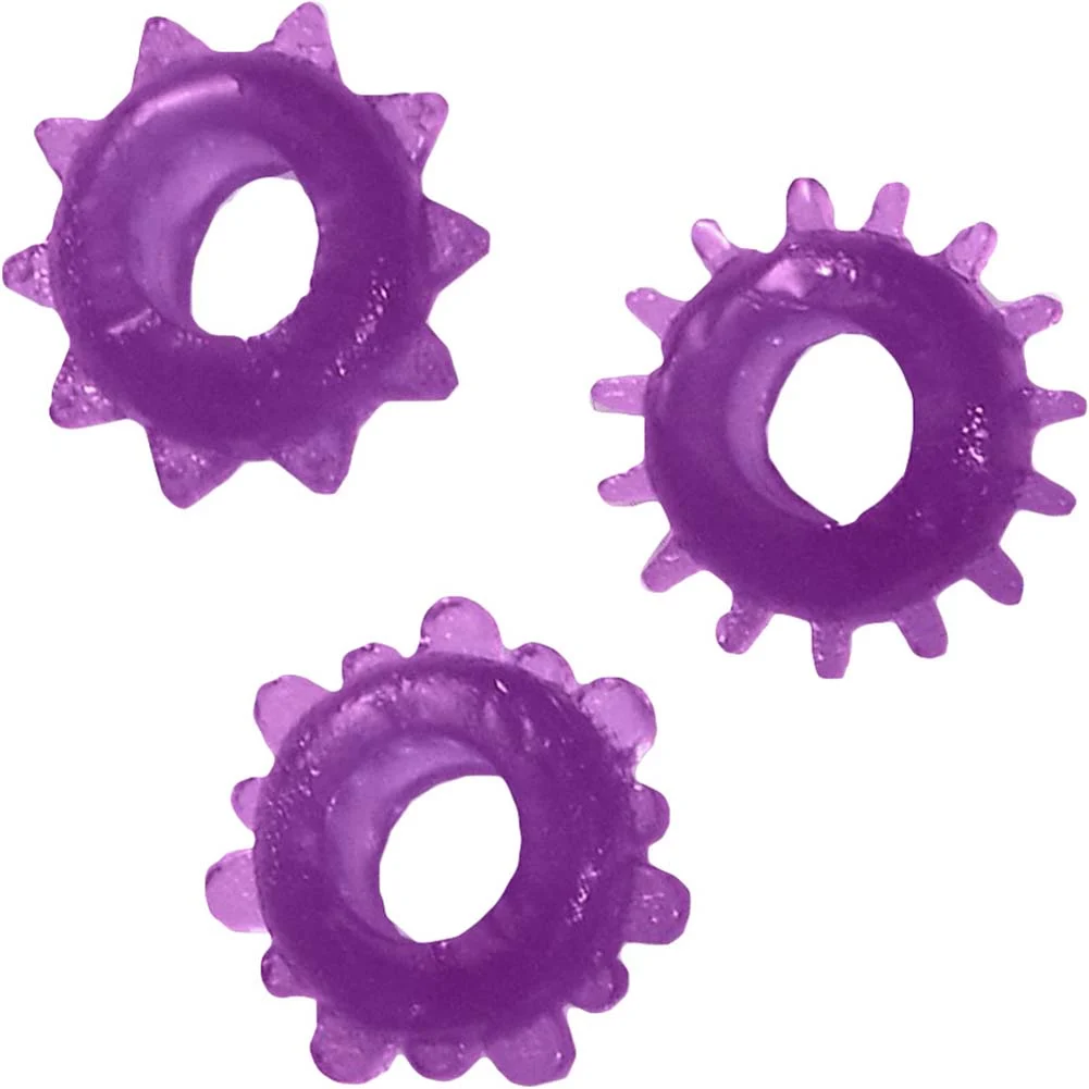 Sensual Pleasure Erection Jelly Rings, Pack of 3, Purple