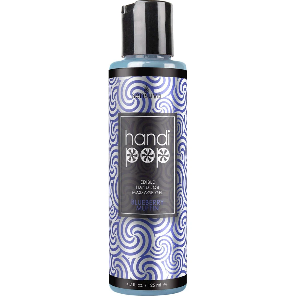Sensuva HandiPop Edible Hand Job Massage Gel, 4.2 fl.oz (125 mL), Blueberry Muffin