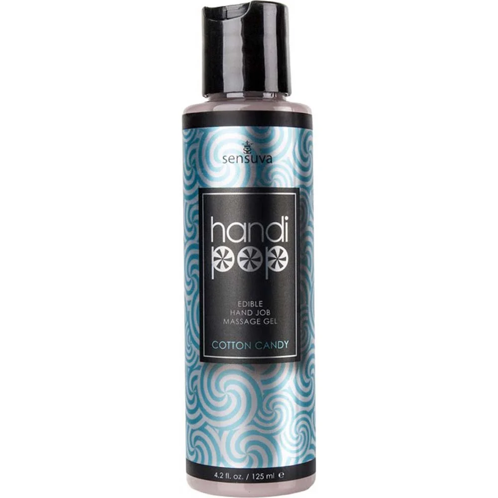 Sensuva HandiPop Edible Hand Job Massage Gel, 4.2 fl.oz (125 mL), Cotton Candy