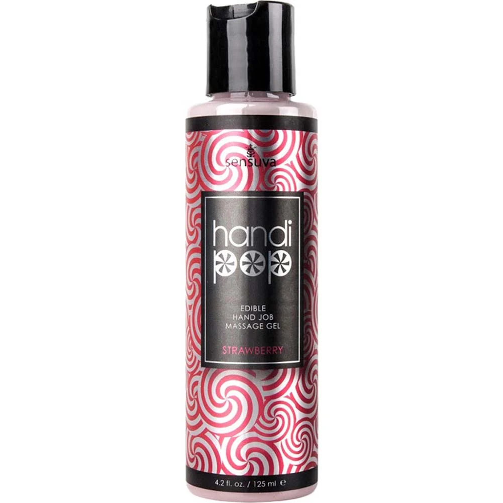 Sensuva HandiPop Edible Hand Job Massage Gel, 4.2 fl.oz (125 mL), Strawberry