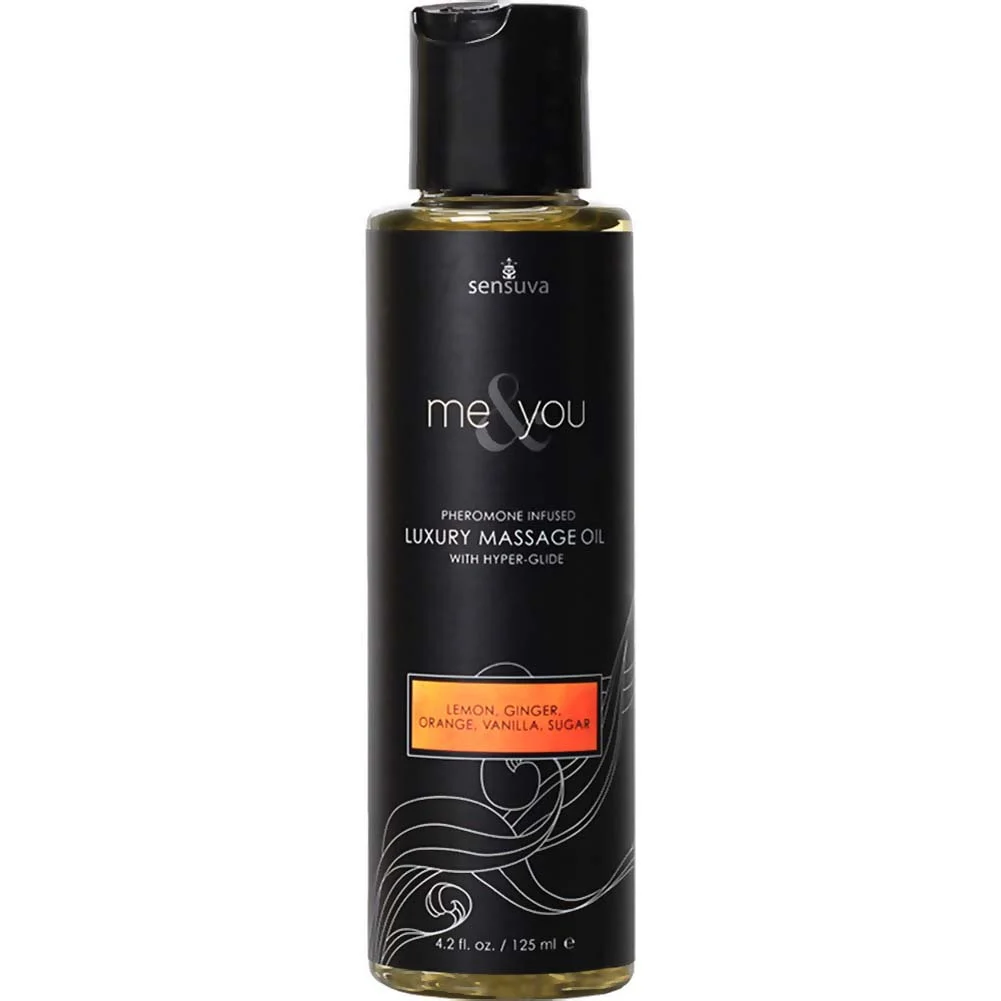 Sensuva Me & You Luxury Massage Oil, 4.2 fl.oz (125 mL), Lemon/Ginger/Orange/Vanilla
