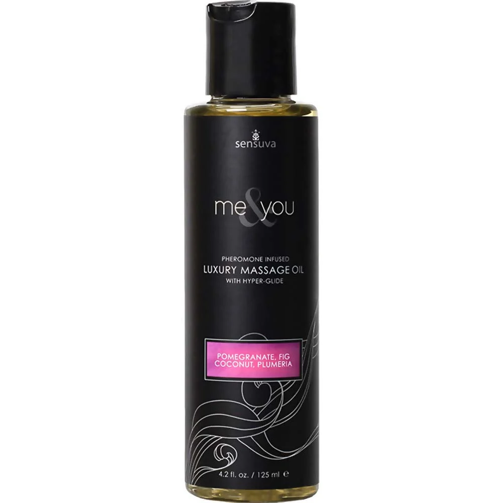 Sensuva Me & You Luxury Massage Oil, 4.2 fl.oz (125 mL), Pomegranate/Fig/Coconut/Plumeria