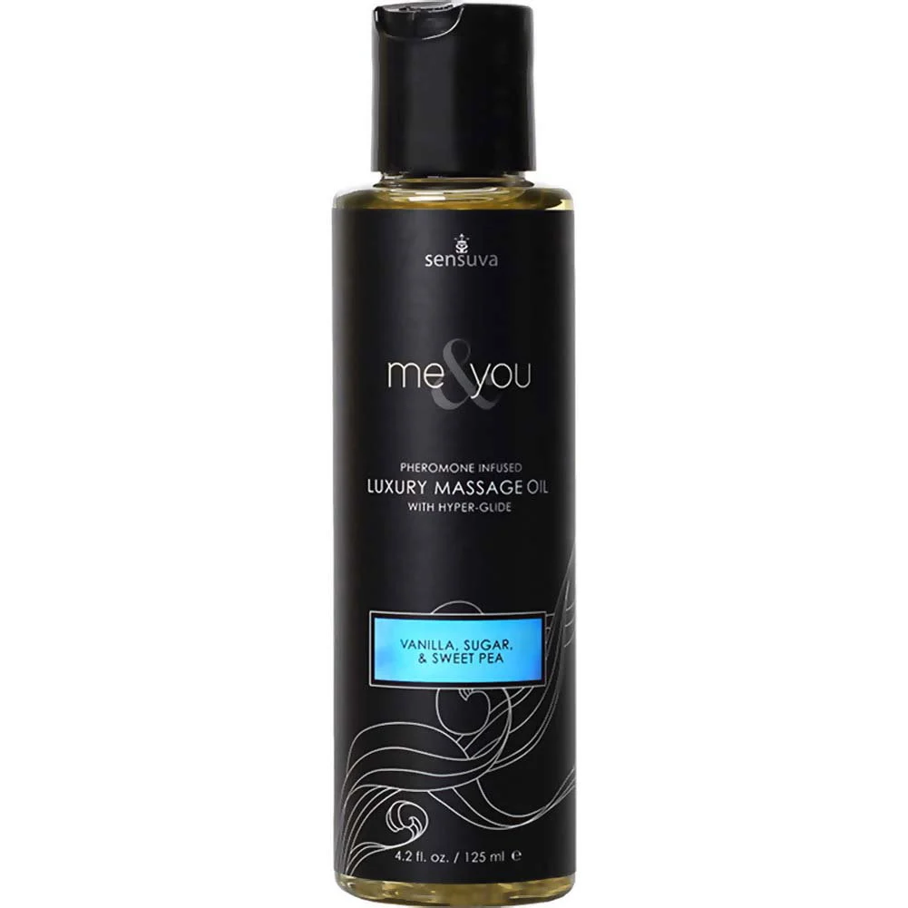 Sensuva Me & You Luxury Massage Oil, 4.2 fl.oz (125 mL), Vanilla/Sugar/Sweet Pea