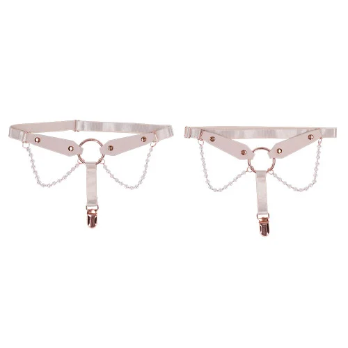 Sex & Mischief Peaches N Creame Pearl Garters