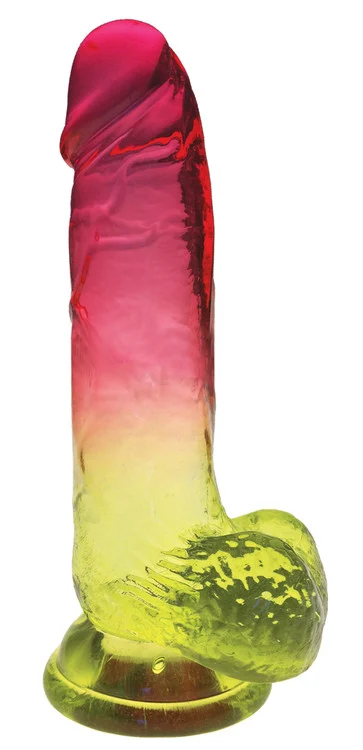 Shades 8 Inch Gradient Pink and Yellow Dildo